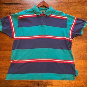 Eddie Bauer Vintage Polo Shirt 1990s XL - blue green collared - short sleeve